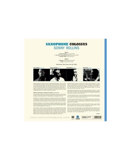 SAXOPHONE COLOSSUS -HQ- 180GR./ BLUE VINYL/ INCL. UNIQUE STICKER. SONNY ROLLINS, Vinyl LP