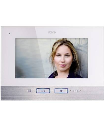 m-e modern-electronics VDV 507 WW Video-deurintercom Kabelgebonden Binnenunit voor 1 gezinswoning Wit, RVS