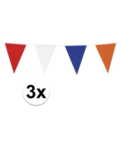 3x Holland vlaggenlijn extra lang 40 meter