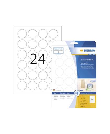 HERMA 4236 etiket Transparant Cirkel Permanent 600 stuk(s)