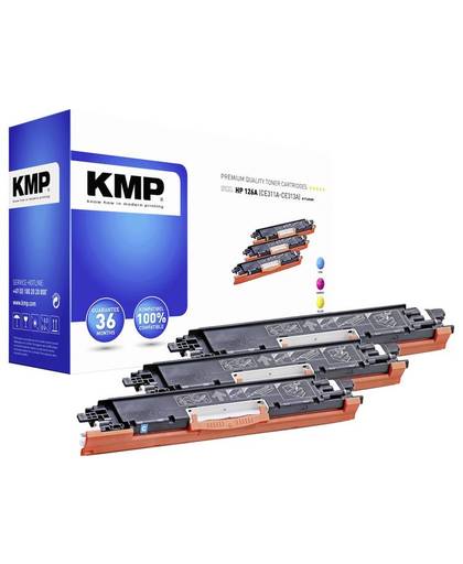 KMP Toner multipack vervangt HP 126A, CE311A, CE312A, CE313A Compatibel Cyaan, Magenta, Geel 1000 bladzijden H-T149CMY