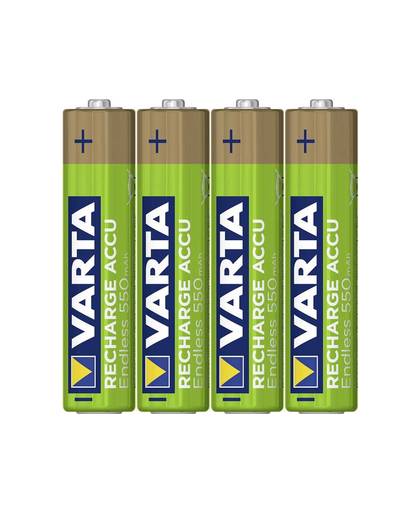 Oplaadbare AAA batterij (potlood) Varta Endless Ready to Use NiMH 550 mAh 1.2 V 4 stuks