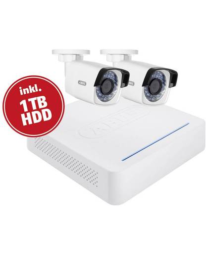 LAN, WiFi IP-Bewakingscamera-set Met 2 cameras 1280 x 720 pix 1 TB ABUS TVVR36020