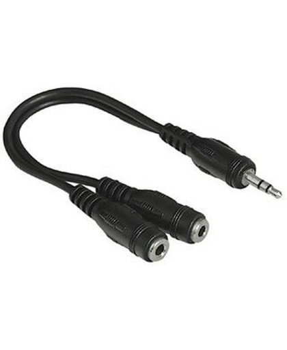 Hama 3.5 mm Jack Plug, Stereo -2 x 3.5 mm Jack Socket, Stereo 2 x 3.5 mm 3,5 mm Zwart kabeladapter/verloopstukje