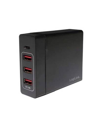 LogiLink PA0122 PA0122 USB-oplader Thuis Uitgangsstroom (max.) 10200 mA 4 x USB, USB-C bus Automatische detectie