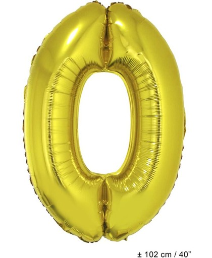 Helium Ballon Nummer 0 - Goud - 102 Cm