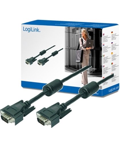 Logilink - VGA (D-Sub) naar VGA (D-Sub) - 10 m - Zwart