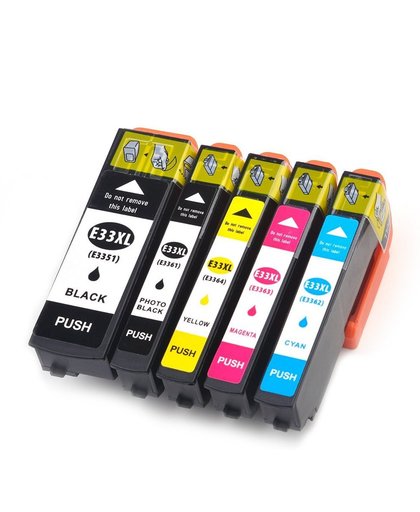 ReYours® Compatibele inkt Epson T33XL (T3351 T3361 T3362 T3363 T3364) - 5pack