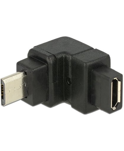 DeLOCK USB2.0Micro-B/USB2.0Micro-B USB 2.0 Micro-B USB 2.0 Micro-B Zwart kabeladapter/verloopstukje