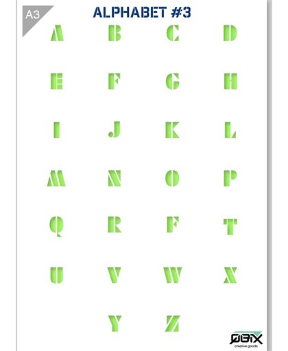 Letter Sjabloon Alfabet Hoofdletters - Kunststof Stencil - A3 42 x 29,7 cm - Letters zijn +- 2cm hoog