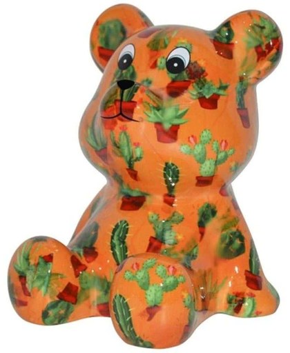 Pomme Pidou spaarpot beer Cyril - Uitvoering - Oranje met cactussen