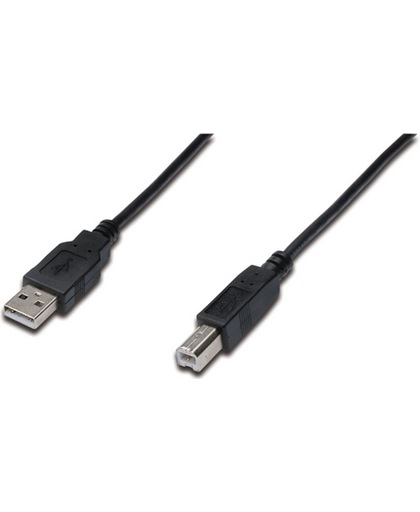ASSMANN Electronic AK-300102-018-S 1.8m USB A USB B Mannelijk Mannelijk Zwart USB-kabel