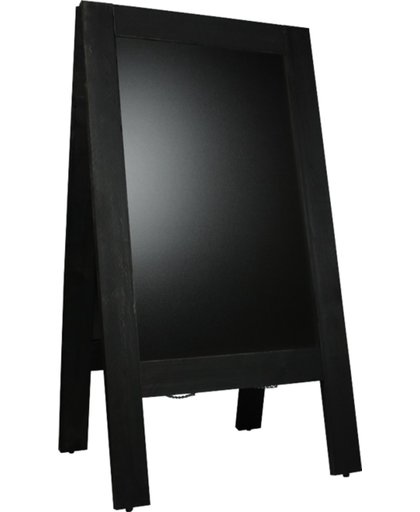 Stoepbord, Steigerhout, 70x130cm, zwart