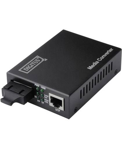 Digitus Professional DN-82020-1 DIGITUS Media Converter, Multimode, 10 / 100Base-TX aan 100Base-FX, Incl. PSU SC-connector, tot 2 km 100 Mbit/s