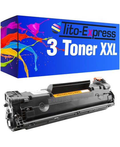 Tito-Express PlatinumSerie Platinum Serie 3x Toner XL Black compatible voor HP CB436A M1120 M1522 / P1503 P1504 / P1505 / P1506