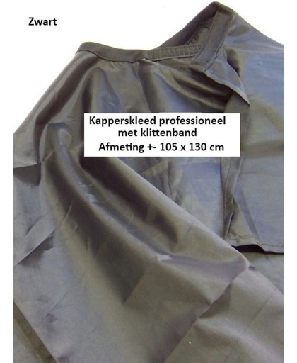 Rojafit Professioneel Kapperskleed met klittenband Zwart - Afmeting +- 105 x 130 cm