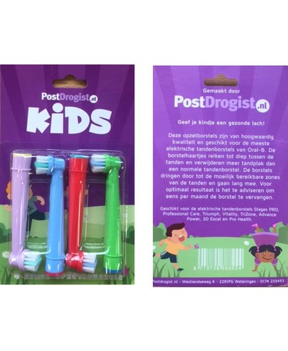 Opzetborstels voor kinderen passend op Oral-B - 4 stuks