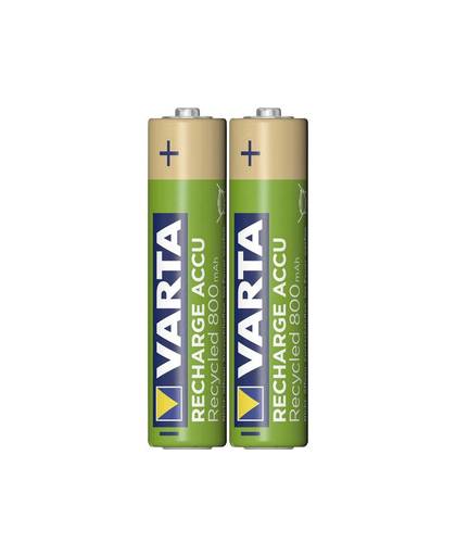 Oplaadbare AAA batterij (potlood) Varta Recycled Ready to Use NiMH 800 mAh 1.2 V 2 stuks