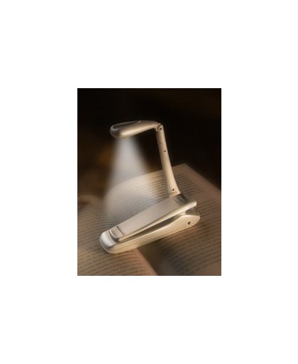 Leeslamp LED op Clip, zilvere uitvoering. HW