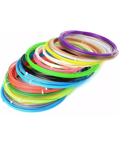 Filamenten/Vullingen voor 3D Printer Pen (180 meter, 18 kleuren elk 10m, 1.75mm PLA)