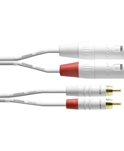 Audio Adapterkabel [2x XLR-stekker - 2x Cinch-stekker] 1.50 m Wit Cordial