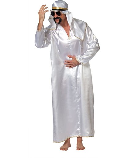 Sjeik kostuum wit voor heer (Oliebaron)