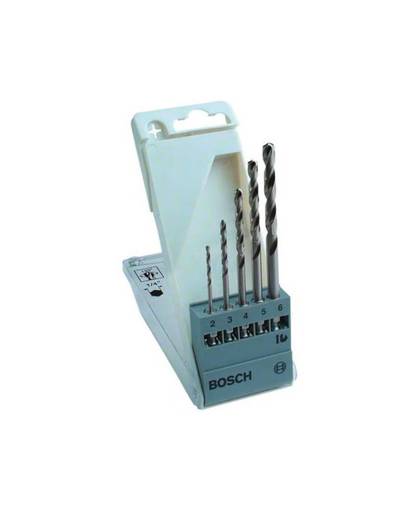 HSS Metaal-spiraalboorset 5-delig Bosch Accessories 2608595517 Geslepen DIN 338 1/4 (6.3 mm) 1 set