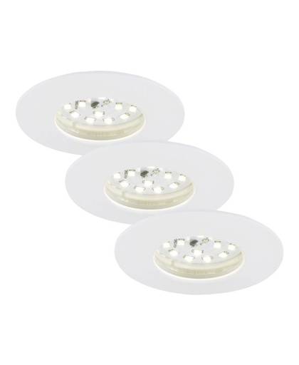 LED-badkamer inbouwlamp 15 W 230 V Warm-wit Briloner 7204-036 Wit Set van 3