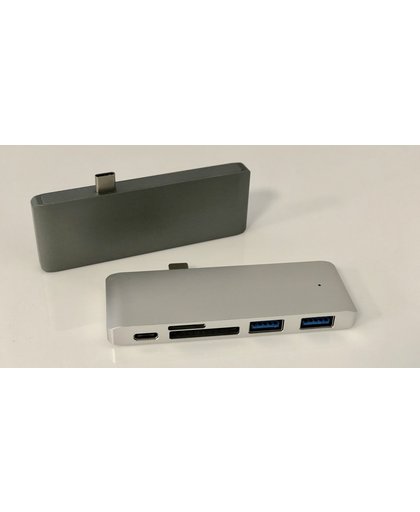 ForDig - USB-C Hub 5 in 1 adapter - Geschikt voor MacBook Pro - Zilver