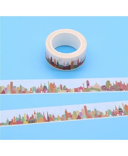 Skyline Stad City Metropool Internationaal Steden Washi Tape 2cm Breed Decoratie Masking Plakband 10 meter L4