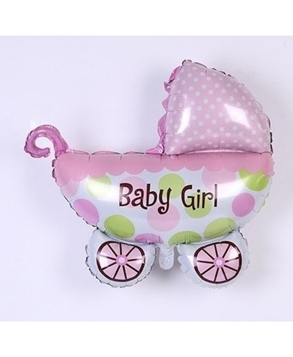 Roze wandelwagen baby girl voor geboorte meisje 35 cm