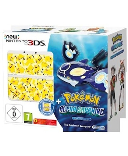 New Nintendo (Wit) + Pokemon Alpha Sapphire + Pokemon Cover Plate