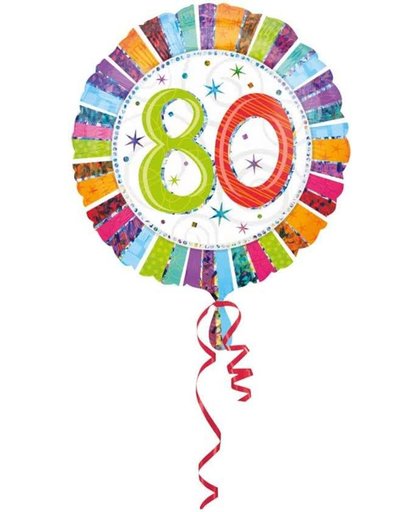 80 Jaar Folieballon Radiant Birthday - 46 cm