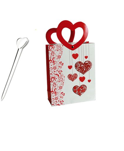 Cadeautas hart liefde love + hart vorm briefopener huwelijkscadeau huwelijkskado