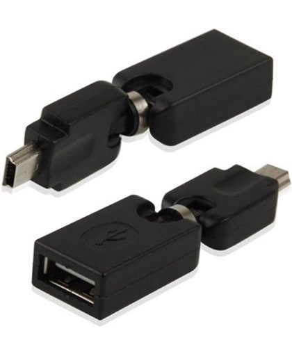 Hoge kwaliteit USB 2.0 A vrouwtje naar OTG Mini USB Adapter, ondersteunt 360 graden rotatie