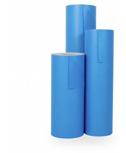 Cadeaupapier Blauw - Rol 50cm - 200m - 70gr | Winkelrol / Apparaatrol / Toonbankrol / Geschenkpapier / Kadopapier / Inpakpapier