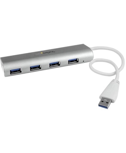 StarTech.com 4 Poorts draagbare compacte USB 3.0 hub met geïntegreerde kabel aluminium hub & concentrator