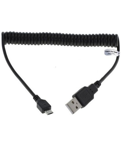 0,8 m Spiraal USB kabel, geschikt voor Motorola.