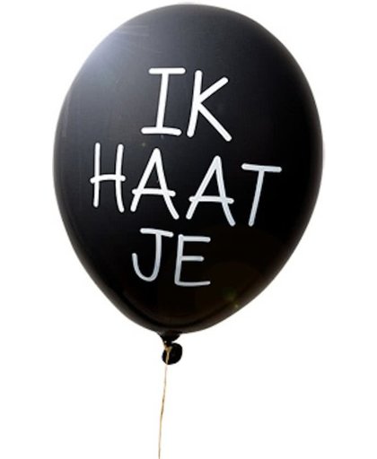 Set met 12 verwensballonnen in cadeauverpakking:  ‘Ik haat je’