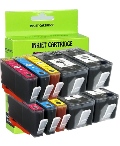 10 Pack Compatible HP 934XL/935XL BK*4/C*2/M*2/Y*2 inktcartridges, 10 pak. 4 zwart, 2 cyaan, 2 magenta, 2 geel