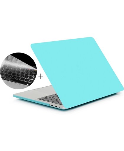 ENKAY Hat-Prince 2 in 1 Frosted Hard Shell Plastic beschermings hoesje + US Version ultra-dun TPU toetsenbord beschermings Cover voor 2016 New MacBook Pro 15.4 inch met Touchbar (A1707)(Baby blauw)