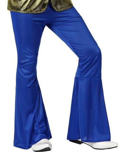 Donkerblauwe discobroek voor mannen - Verkleedkleding - M/L