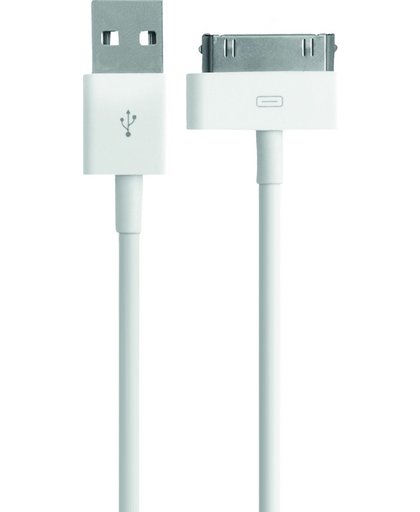 Mobiparts USB 30-Pin Datakabel voor Apple iPhone en iPad 1 meter wit
