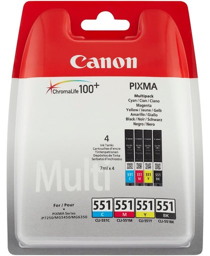 Canon CLI-521 C/M/Y/BK inktcartridge Zwart, Cyaan, Geel, Magenta 7 ml