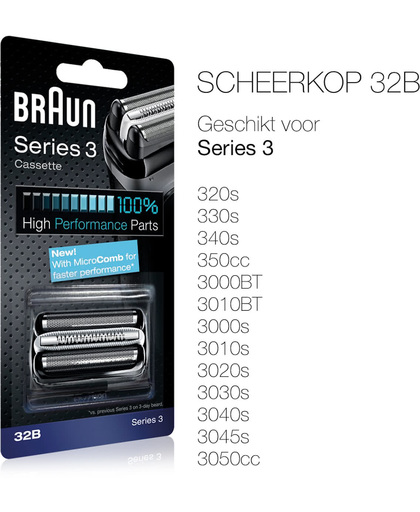 Braun 32B Zwart voor Series 3 - Scheerkop