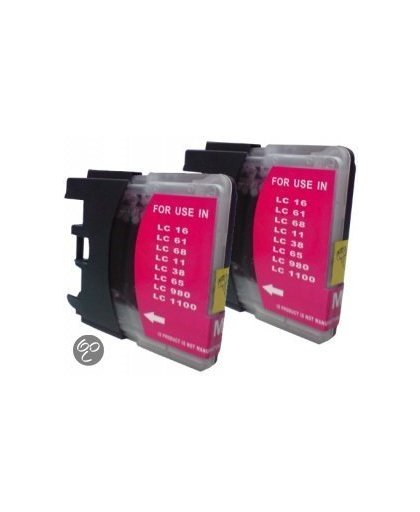 Merkloos - Inktcartridge / Alternatief voor de Brother LC 980XL / Cyaan / Hoge Capaciteit / 2-pack