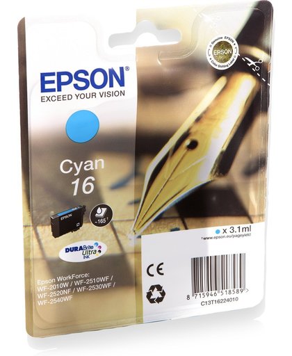 Epson C13T16224012 inktcartridge Cyaan 3,1 ml 165 pagina's