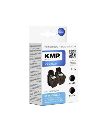 KMP Inkt vervangt HP 56 Compatibel 2-pack Zwart H11D 0995,4021