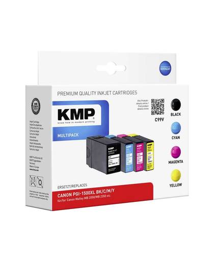 KMP Inkt vervangt Canon PGI-1500XL Compatibel Combipack Zwart, Cyaan, Magenta, Geel C99V 1564,0050
