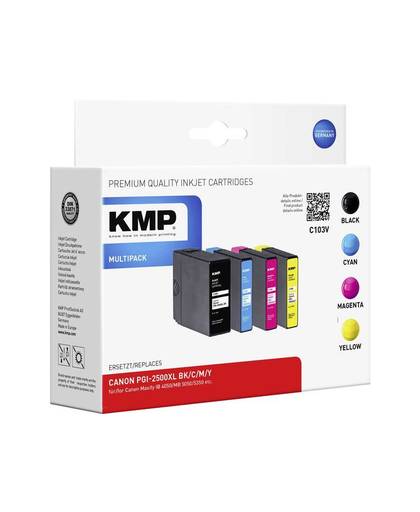 KMP Inkt vervangt Canon PGI-2500XL Compatibel Combipack Zwart, Cyaan, Magenta, Geel C103V 1565,0050